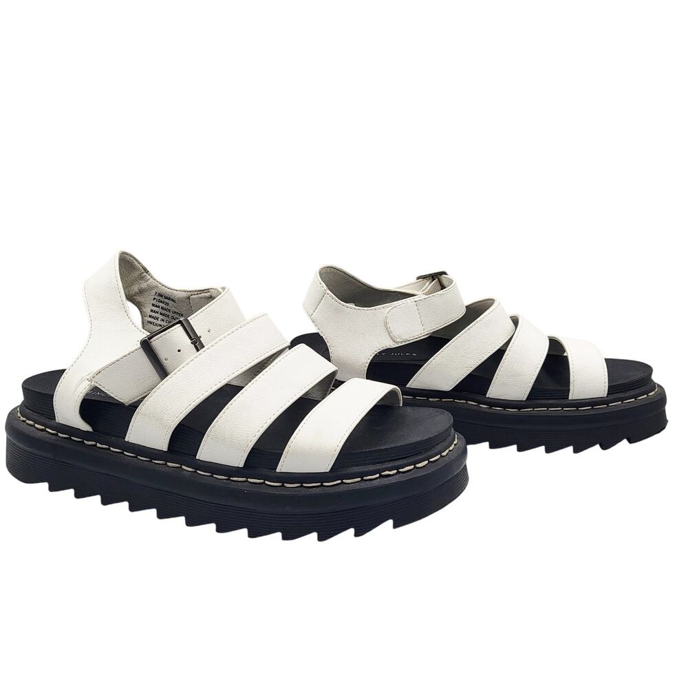 Sincerely Jules Daring Women’s Size 7.5 White Strappy Platform Open Toe Sandals